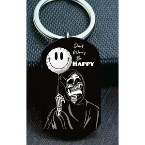 Skelton Air Balloon Smile Face Horror Hot Cute Stainless Steel Keychain